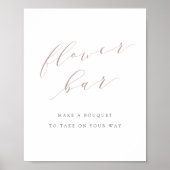 Rose Taupe Calligrafy Blume Bar signieren Poster (Vorne)