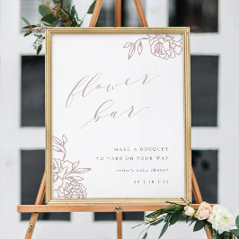 Rose Taupe Calligrafy Blume Bar signieren Poster