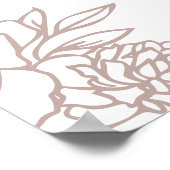 Rose Taupe Calligrafy Blume Bar signieren Poster (Ecke)