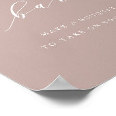 Rose Taupe Calligrafy Blume Bar signieren Poster (Ecke)