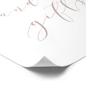 Rose Taupe Calligraphy Cards & Gifts Unterschrift Poster (Ecke)