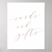 Rose Taupe Calligraphy Cards & Gifts Unterschrift Poster (Vorne)