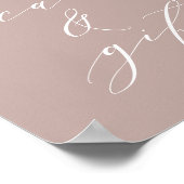 Rose Taupe Calligraphy Cards & Gifts Unterschrift Poster (Ecke)