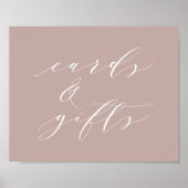 Rose Taupe Calligraphy Cards & Gifts Unterschrift Poster (Vorne)