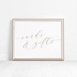 Rose Taupe Calligraphy Cards & Gifts Unterschrift Poster