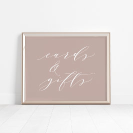 Rose Taupe Calligraphy Cards & Gifts Unterschrift Poster