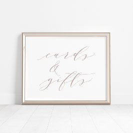 Rose Taupe Calligraphy Cards & Gifts Unterschrift Poster