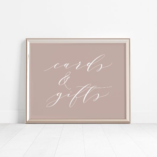 Rose Taupe Calligraphy Cards & Gifts Unterschrift Poster