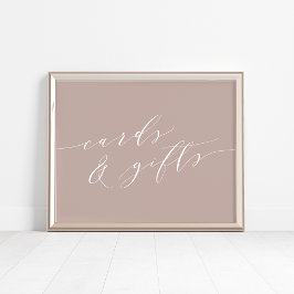 Rose Taupe Calligraphy Cards & Gifts Unterschrift Poster