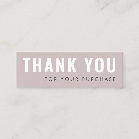 Rose taupe Custom-Logo danke einfügen Karte (Vorderseite)