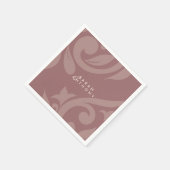 Rose Taupe Damask Elegante klassische Hochzeit Serviette (Ecke)