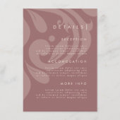 Rose Taupe Damask Stilvolle Hochzeitdetails Begleitkarte (Vorderseite)