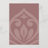 Rose Taupe Damask Stilvolle Hochzeitdetails Begleitkarte (Rückseite)