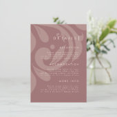 Rose Taupe Damask Stilvolle Hochzeitdetails Begleitkarte (Stehend Vorderseite)