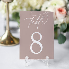 Rose Taupe | Einfache Elegante Script Tischnummer