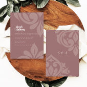 Rose Taupe Geschmackvolle Elegante Script Damask H Einladung