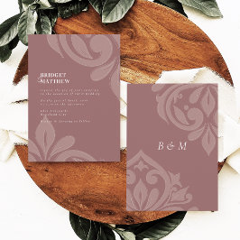 Rose Taupe Geschmackvolle Klassik-Script Damask Ho Einladung