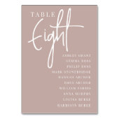 Rose Taupe Hand Scripted Table Aight + Guest Names Tischnummer (Vorderseite)