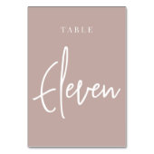 Rose Taupe Hand Scripted Table ELEVEN Tischnummer (Vorderseite)