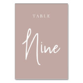 Rose Taupe Hand Scripted Table NINE Tischnummer (Rückseite)