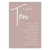 Rose Taupe Hand Skript Tabelle TEN + Gästebamen Tischnummer (Rückseite)