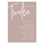 Rose Taupe Hand Skripted Table TWELVE Guest Names Tischnummer (Vorderseite)