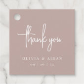 Rose Taupe | Handgeschriebene SkriptWedding Vielen Geschenkanhänger (Vorderseite)