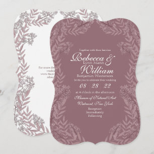 Rose Taupe Hochzeit Vintage Botanisch Einladung