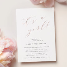 Rose Taupe | "It's a Girl" Calligraphy Baby Shower