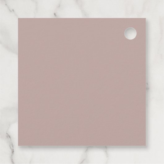 Rose Taupe | Moderne handgeschriebene Hochzeit Geschenkanhänger (Rückseite)