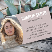 Rose taupe moderne minimale Foto Visitenkarte