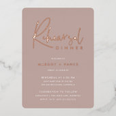 Rose Taupe Modernes Minimales Probe-Dinner Folieneinladung (Vorderseite)