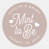 Rose Taupe | Muss Personalisierte Gastgeschenk Hoc Runder Aufkleber (Vorderseite)