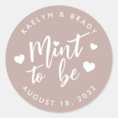 Rose Taupe | Muss Personalisierte Gastgeschenk Hoc Runder Aufkleber (Vorderseite)