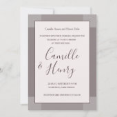 Rose taupe rot grau lila elegant moderne Hochzeit Einladung (Vorderseite)