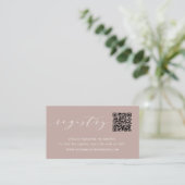 Rose Taupe Script Bridal oder Babydusche Registrie Begleitkarte (Stehend Vorderseite)