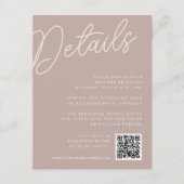 Rose Taupe | Script Watermark All-in-One Details Begleitkarte (Vorderseite)
