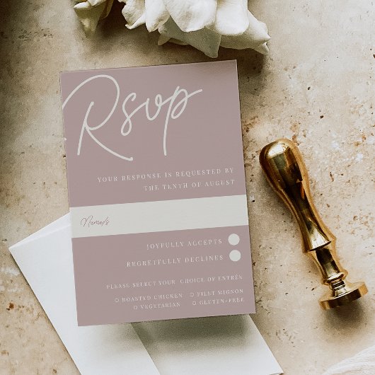 Rose Taupe | Script Watermark - Auswahl RSVP Karte