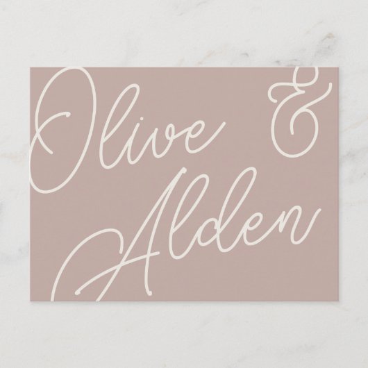 Rose Taupe | Script Watermark Meal Choice UAWG Postkarte (Vorderseite)