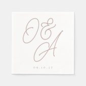 Rose Taupe | Script Watermark Monogram Wedding Serviette (Vorderseite)