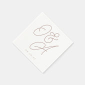 Rose Taupe | Script Watermark Monogram Wedding Serviette (Ecke)