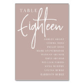 Rose Taupe Scripted Table EIGHTEEN + Guest Names Tischnummer (Rückseite)