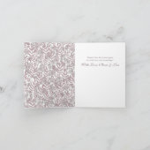 Rose Taupe Wedding Vintag Botanical Dankeskarte (Innenseite)