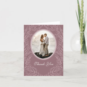 Rose Taupe Wedding Vintag Botanical Dankeskarte
