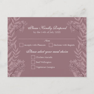Rose Taupe Wedding Vintag Botanical Feiertagspostkarte