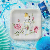Rose Tea Cup and Bird Pappteller (Party)