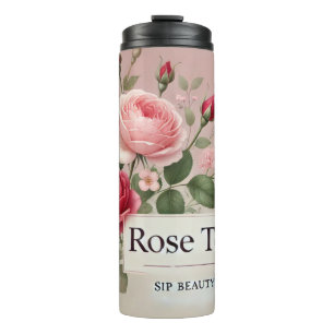 Rose Tea Design AI-Kunst  Thermosbecher