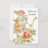 Rose Tea Party Einladung (Vorderseite)