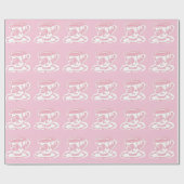 Rose Teacup Muster Rosa und Weißes Wrapping Paper Geschenkpapier (Flach)