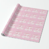 Rose Teacup Muster Rosa und Weißes Wrapping Paper Geschenkpapier (Ungerollt)